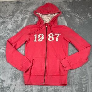 VTG Aeropostale Hoodie Sweatshirt Womens S Pink 1987 Full Zip Stitched Y2K